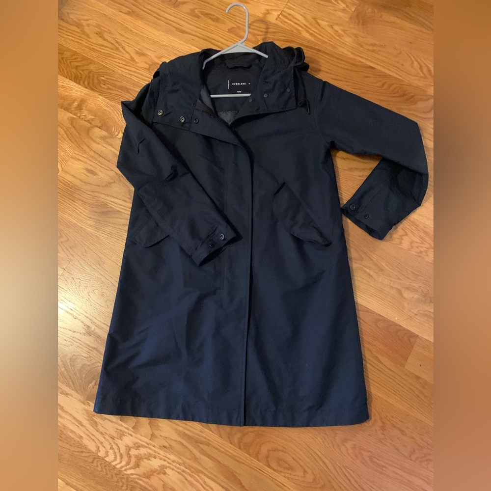 Navy Everlane Raincoat